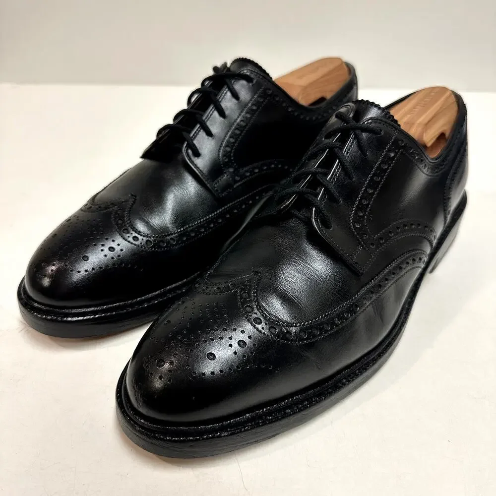 VERY GOOD Crockett & Jones x Ralph Lauren Swansea Black Calf Wingtip England 8.5